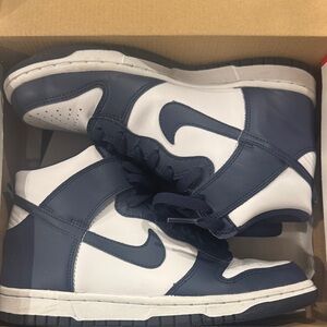 Nike Navy and White High-Top Sneakers
